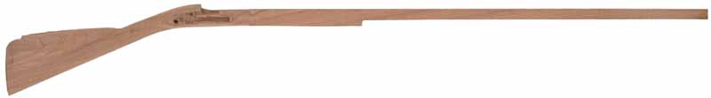 Stock, English Flint Fowler, pre-shaped,
inlet L&R Queen Anne lock,
42" barrel, fancy maple Stock, English Flint Fowler, pre-shaped,
inlet L&R Queen Anne lock,
42" barrel, fancy maple